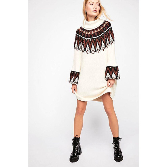 Free People Scotland Oversized Sweater Dress - New Small - Picture 1 of 15